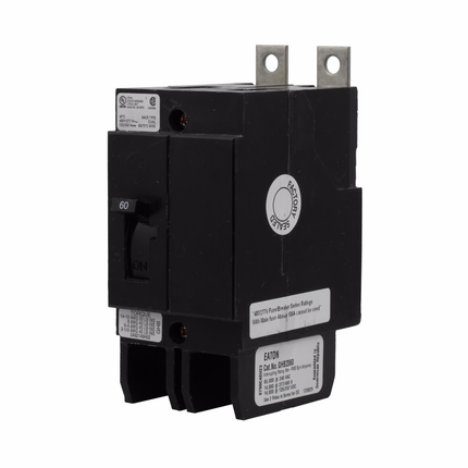 Eaton Series C complete molded case circuit breaker, G-frame, GHB, Complete breaker, Fixed thermal, Fixed magnetic trip type, Two-pole, 60 A, 480Y/277 Vac, 125/250 Vdc, 50/60 Hz