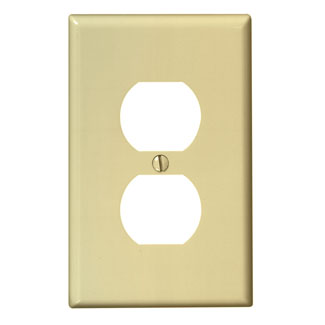 1-Gang Duplex Outlet/Receptacle, Midway Midway Size, Thermoset, Ivory