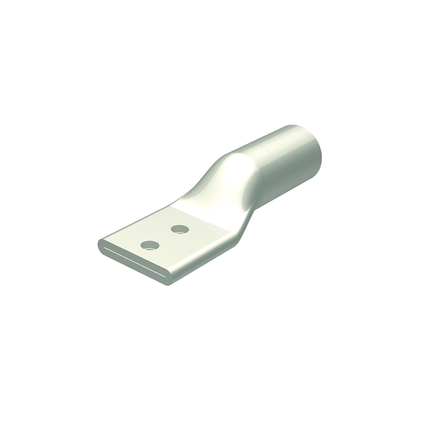 Aluminum Compression Lug, 2 Hole w/o Inspection Window, 250 kcmil, 1/2" Stud, 1-3/4" Stud Hole Spacing, Tin Plated