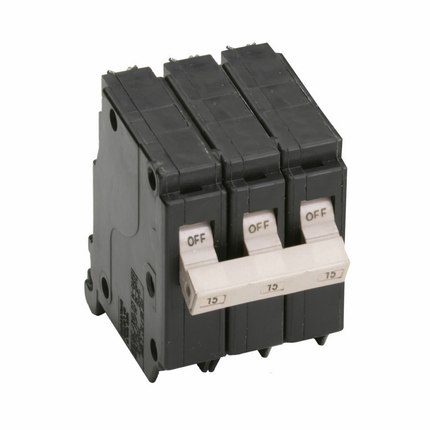 Eaton CH thermal magnetic circuit breaker,Type CH 3/4-Inch standard circuit breaker,15 A,10 kAIC,Three-pole,240V,CH,Common breaker trip,#14-6 AWG Cu/Al,CH,Type CH Loadcenters