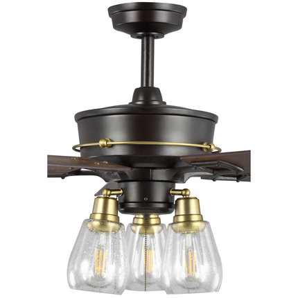 Teasley Collection 56" Five-Blade Ceiling Fan With Glass Shades