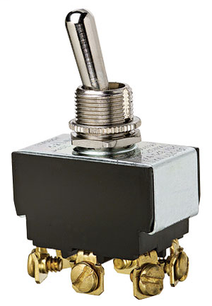 Toggle Switch, Heavy-Duty, DPDT, On-On, Screw