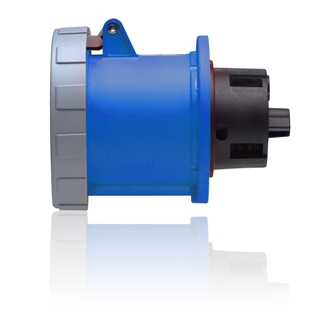 100 Amp, 250 Volt 3-Phase, 3P, 4W, Outlet North American Pin & Sleeve Receptacle, Industrial Grade, IP67, Watertight - BLUE