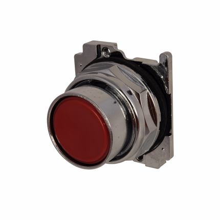Eaton, 30.5 mm, Heavy-Duty Watertight/Oiltight Pushbutton,Class I Division 2,Red,Plastic Actuator,Chrome bezel,Non-Illuminated,Flush mounting,Momentary,30.5 mm,Flush Pushbutton,10250T Series
