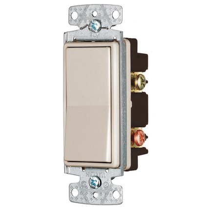 TradeSelect, Switches and Lighting Control, Rocker, Double Pole, 15A 120/277V AC, Almond