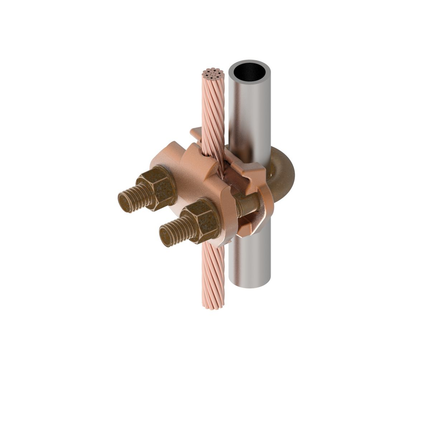Mechanical Grounding Connector, Cable to Rod or Pipe, 2/0 AWG (Sol) -250 kcmil, 3/8" Pipe, 5/8"-3/4" Rod, #5-#6 Rebar, Bright Dipped