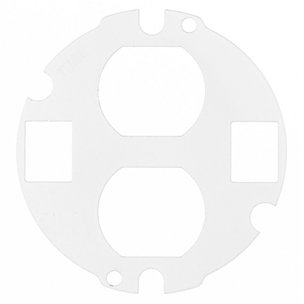 4" Series, Sub Plate, (1) Duplex Opening, (2) Keystone Jack Openings