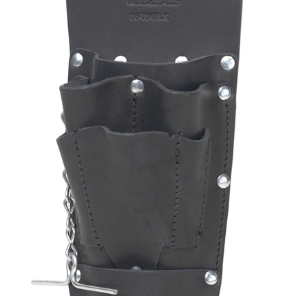 6-Pocket Leather Hip Pouch, Black