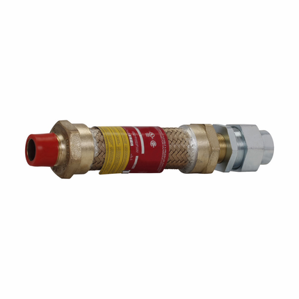 Eaton Crouse-Hinds series ECLK coupling, 18" flexible length, Male connection one end, female connection one end, Forged brass, 3/4" trade size
