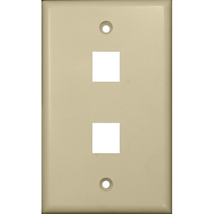 Datacomm Wallplate For Keystone Jacks & Modular Inserts Two Ports Ivory