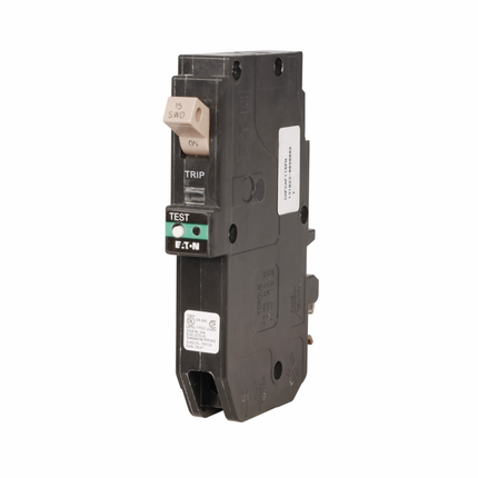 Eaton CH AFCI circuit breaker, Plug-on branch feeder arc fault combination circuit breaker, 15 A, 10 kAIC, Single-pole, 120/240 V, CH, Pigtail, Type CH Loadcenters