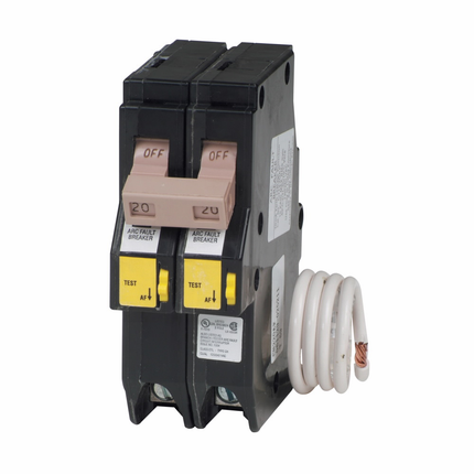 Eaton CH AFCI circuit breaker, 20A, 10 kAIC, Two-pole, 120V or 120/240V, Common trip
