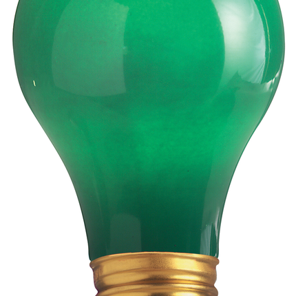 60 Watt A19 Incandescent; Ceramic Green; 2000 Average rated hours; Medium base; 130 Volt