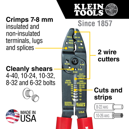 Multi Tool, Stripper, Crimper, Wire Cutter, 8-22 AWG