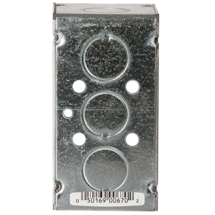 4 in. x 2 in. Handy Box, Welded, 2-1/8 in. Deep, Eleven 1/2 in. KO's