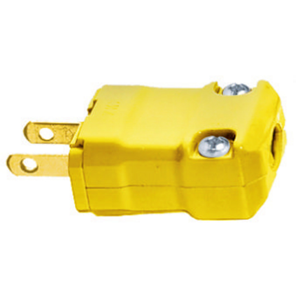 Straight Blade Devices, Male Plug, Valise Series, Industrial/Commercial Grade, Straight, 2-Pole 2-Wire Non- Grounding, 15A 125V, 1-15P , Yellow, Single Pack