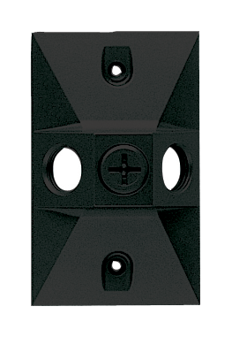 OUTDOOR ACCESSORY WEATHERPROOF COVER RECTANGULAR 3 HOLE BLACK