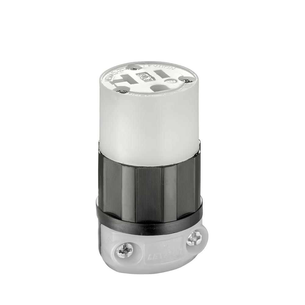 Straight Blade Connector, 20 Amp, 125 Volt, Industrial Grade - Black ...