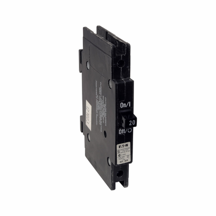 Eaton Quicklag Type QCF 1/2-inch Industrial Thermal-Magnetic Circuit Breaker,Industrial circuit breaker,20 A,10 kAIC,Single-pole,120/240 V,Thermal-magnetic,Cable-in/cable-out,QCF,Non-interchangeable