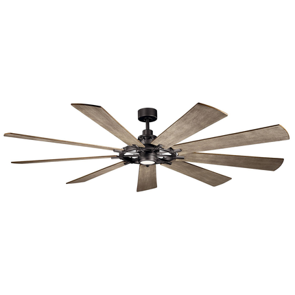 Gentry LED 85" 9 Blade Fan in Anvil Iron