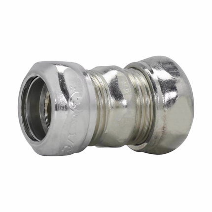 Eaton Crouse-Hinds series EMT compression coupling, EMT, Zinc plated steel, Compression type, 4"