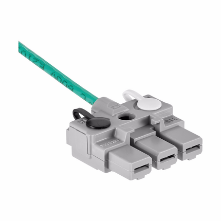 Eaton ArrowLink modular receptacle connector, SPD Modular Receptacle Connector, 20 A, Gray, Polycarbonate, Two-pole, Three-wire, Single, Screw terminal, 300 V/AC, 14 -12 AWG, Screw terminal