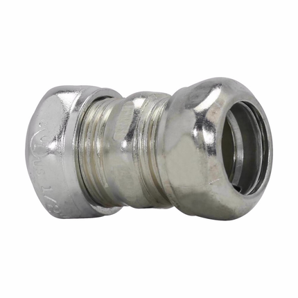 Eaton Crouse-Hinds series EMT compression coupling, EMT, Zinc plated steel, Compression type, 4"