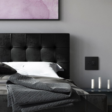 adorne® Graphite 1-Gang+ Screwless Wall Plate with Microban®