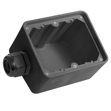 Two-Gang Portable Outlet Box, Angled Depth, Pendant Style, Black