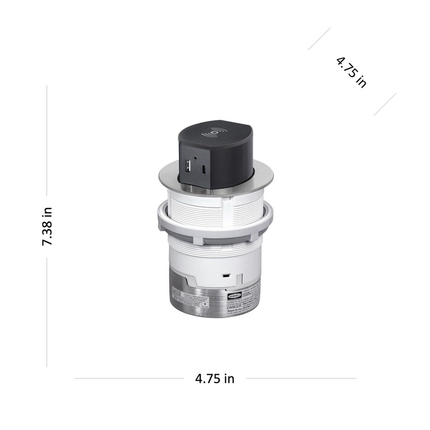 20A Tri-Power Counter Receptacle, Surface Mount, Aluminum