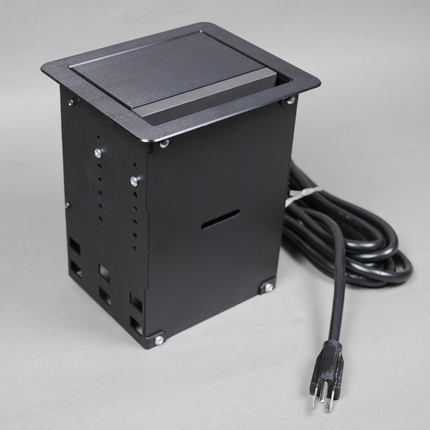 InteGreat™ A/V TABLE BOX WITH USB, CORD ENDED, BLACK