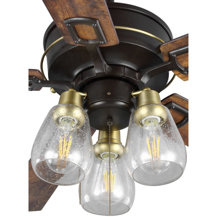 Teasley Collection 56" Five-Blade Ceiling Fan With Glass Shades