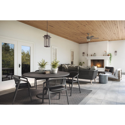 Five-Blade 56" coastal galvanized finish ceiling fan with bulbs included