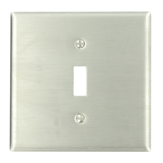 2-Gang Wallplate, Standard Size, Non-Magnetic Stainless Steel