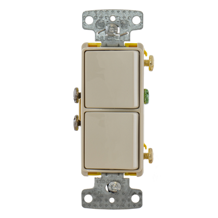 Decorator Combination Device, Two Single Pole Rockers 15A