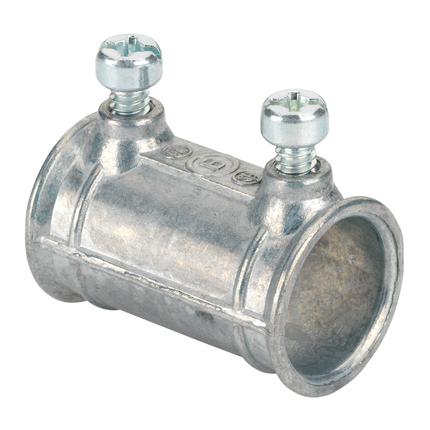 EMT Coupling 1", Zinc, Concrete Tight with Tri-Drive Screws
