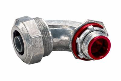 3/8" 90° Liquidtight Connector with Insulated Throat