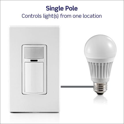 Decora Occupancy Motion Sensor Light Switch, Auto-On, 2A, Residential Grade, Single Pole