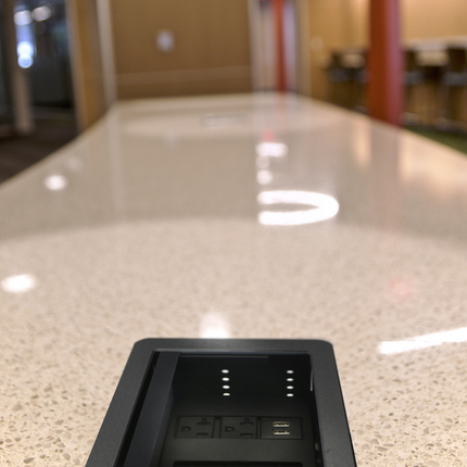 InteGreat™ A/V TABLE BOX WITH USB, CORD ENDED, BLACK