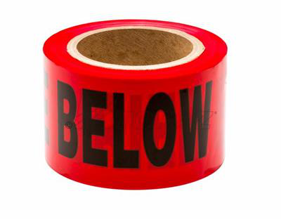 Non-Detectable Red Caution Tape "Caution Buried Electric Line Below" 3" x 1000'