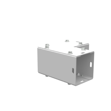 5.06x2.625x5.06 Wireway Elbow 90 Side Wall Access ANSI 61 Gray Steel