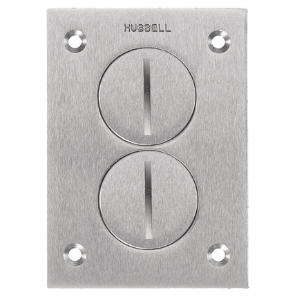 1-Gang Cover, Rectangular, Duplex Threaded Plugs, Aluminum