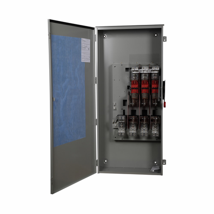 Eaton Heavy duty single-throw fused safety switch, 800 A, NEMA 3R, Painted galvanized steel, Class L, Fusible with neutral, Three-pole, Four-wire, 600 V, Max Hp: 500, 500 hp (3PH @480/600 V), (4)#1/0-(4)750 kcmil Al