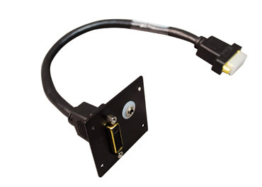 DVI F/F Barrel with 3.5mm Stereo with Solder Tabs