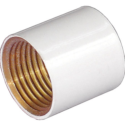 LFS-16WHT - Threaded White Fixture Stem Coupler for 3/8" ips, 3/8" , 100 Pak
