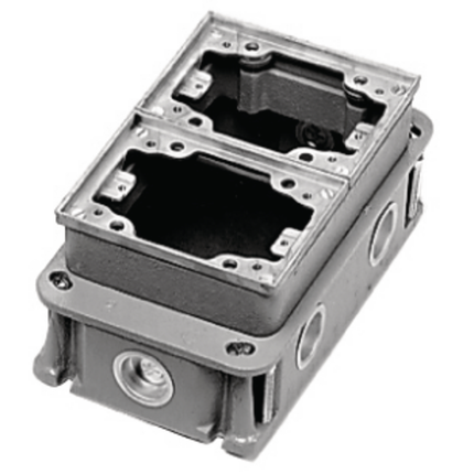 2-Gang Rectangular Cast Iron Box, Deep Top