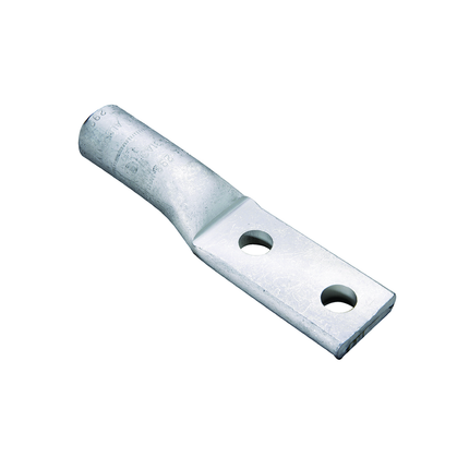 Aluminum Compression Lug, 2 Hole w/o Inspection Window, 750 kcmil, 1/2" Stud, 1-3/4" Stud Hole Spacing, Al/Cu Rated, Tin Plated