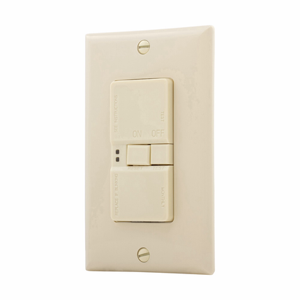 Eaton Blankface GFCI,Self-test,#14 - 10 AWG,20A,Residential,Commercial,Flush,125 V,GFCI,Back and side wire,Ivory,Brass,Blankface,Thermoplastic,Two-pole,Three-wire,Two-pole, three-wire, grounding