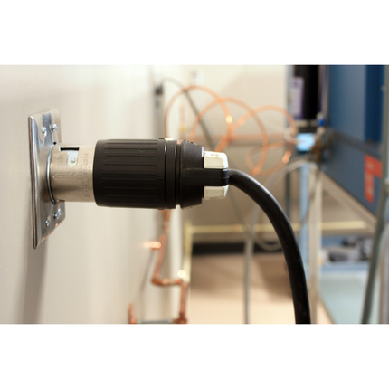 Locking Devices, Twist-Lock®, Industrial, Male Plug, 50A, 3-Phase Delta 250V AC, 3-Pole 4-Wire Grounding, Non- NEMA, Screw Terminal, Black and White