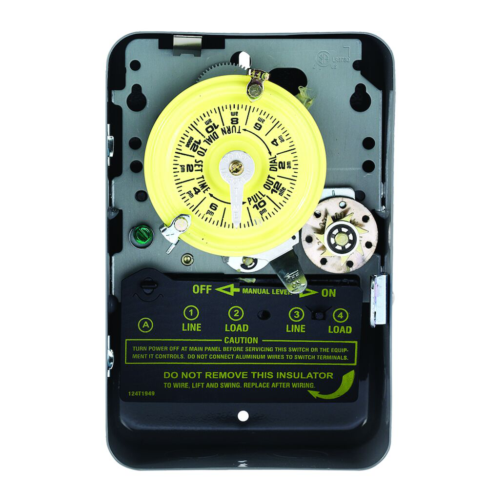 24-Hour Mechanical Time Switch with Skip-a-Day, 120 VAC, 60Hz, DPST, I ...